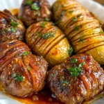 Saftige Ofen-Köfte mit aromatischen Hasselback-Kartoffeln First Image First Image