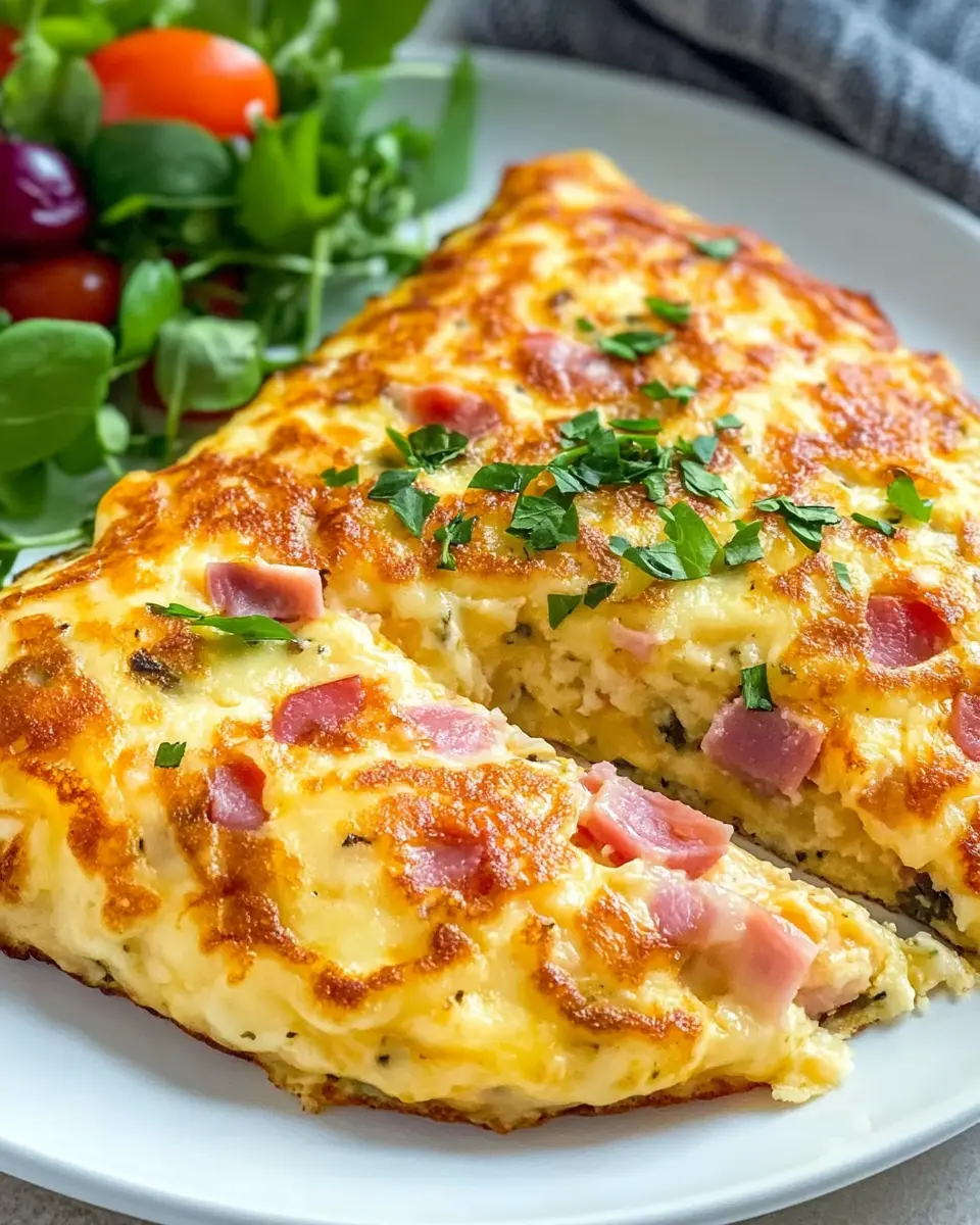 Herzhafter Ofenpfannkuchen mit Schinken und Käse: Einfache Freude