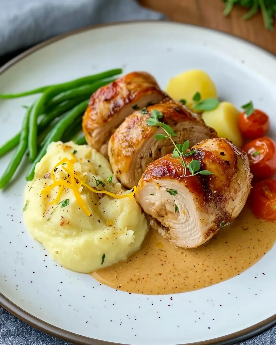 Hähnchen Rouladen mit Kartoffel-Zitronen-Püree: A Juicy Delight